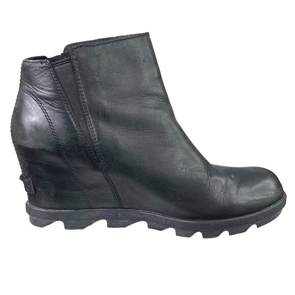 Sorel Women's Joan Of Arctic III Black Leather Hidden Wedge Boot Size US 9.5 - Picture 4 of 12
